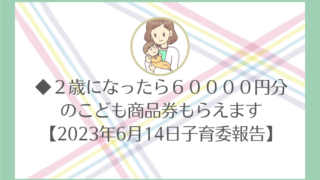 ２歳になったら６００００円分のこども商品券もらえます【2023年6月14日子育委報告】 | 本目さよ公式サイト